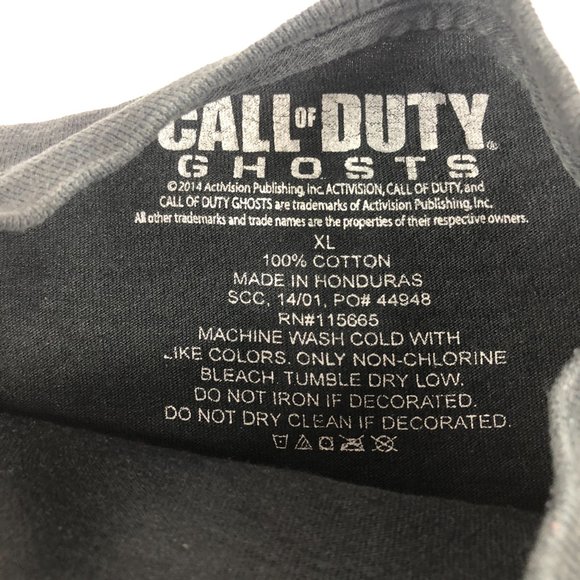 Call Of Duty Ghosts Shirt Boy's Extra Large Black Graphic Print Gamer Tee 2014 - Picture 3 of 7